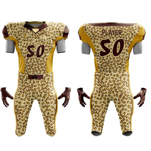Ensembles de football américain OEM de haute qualité 2026 en polyester 100 %, séchage rapide, évacuation de l'humidité, respirants, couleur unie pour équipe, vente en gros - Product Image 4