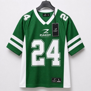 Vente en gros directe ZIAKOT INDUSTRY Maillot de football authentique personnalisé en maille verte et blanche - Product Image 1