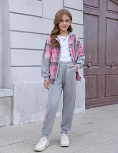 Ensemble sweat à capuche et pantalon pour enfants, confortable, en molleton de coton, survêtement décontracté pour garçons et filles - Product Image 3