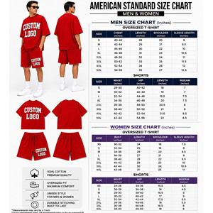 Conjunto de Camiseta y Pantalones Cortos Extra Grandes con Logotipo Personalizado, para Hombre, Rojo, Algodón Jersey, Estilo Casual Urbano, Dos Piezas, Manga Corta, Cuello Redondo - Product Image 6