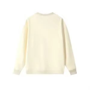 Sudadera de Felpa Gruesa Beige de 420 Gramos, Cuello Redondo, Corte Regular, Estilo Casual, Largo Regular, Estampado de Dibujos Animados, Ecológica - Product Image 4