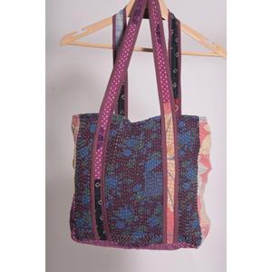 Bolso Tote Casual de Algodón Kantha Hecho a Mano, Estilo Vintage, Unisex, con Estampado Indio, Abierto, con Dos Asas, Resistente, Suave, para Viajes y Uso Diario, Tamaño Grande - Product Image 1