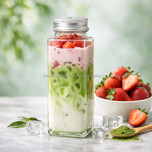 Premium 500ml PET Glass <b>Bottle</b> with 55mm Twist Cap Food-Grade Virgin <b>Plastic</b> for Milk Tea - Product Image 1