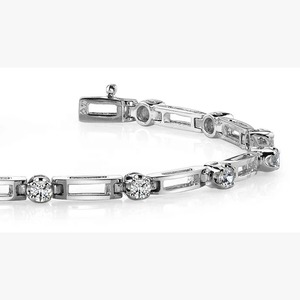 Pulsera de tenis para mujer con diamantes cultivados en laboratorio, engastados en punta, redondos, en oro blanco de 2.60 ct - Product Image 2