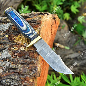 มีดคมกริบใบตายเหล็กดามัสกัส ด้ามไม้พัคก้าหลากสี สำหรับใช้งานอเนกประสงค์ EDC แบบยุทธวิธีและเอาตัวรอด  รับผลิตตามสั่งขายส่ง (OEM) - Product Image 4