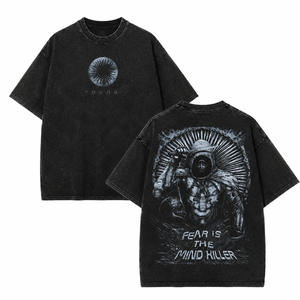 Men's Black Oversized T-Shirt Short Sleeve O-Neck <b>Dragon</b> Print Street Style Cotton Jersey Breathable Character Design - Product Image 5