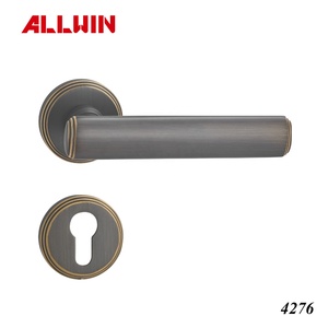 Metallic Grey Brass Interior <b>Door</b> Lever <b>Handle</b> Lock <b>Set</b> - Product Image 3