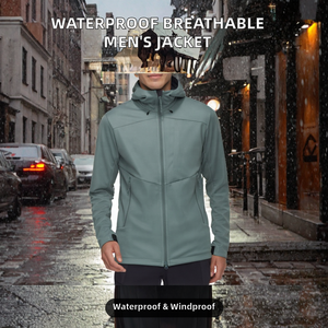 Chaqueta Softshell Impermeable, Cortavientos y Transpirable para Hombre, con Capucha y Cierre, para Uso Casual al Aire Libre - Product Image 3