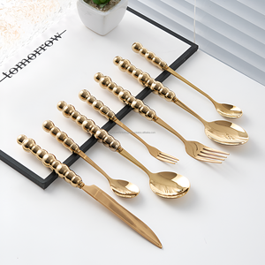 Couverts de luxe en acier inoxydable de style occidental avec poignée en perle Couverts de haute qualité Usage domestique Meilleur prix Occasions de mariage - Product Image 6