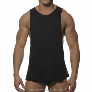 Débardeur Homme Bleu Marine 100% Coton Respirant Écologique Col Rond Sans Manches Tricoté Uni Décontracté Style Musculation - Product Image 3