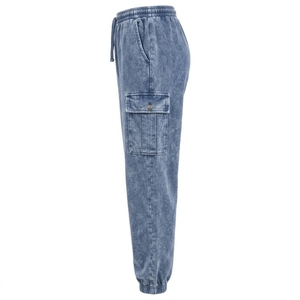 Pantalones de chándal de algodón con efecto desgastado para mujer, estilo streetwear de invierno, venta al por mayor, personalizados - Product Image 3