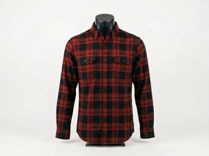Heavyweight 300GSM Cotton Flannel Shirt Button Mens Custom Vintage <b>Brushed</b> Plaid Oversized Winter Button Down Workshirt Meeroos - Product Image 3