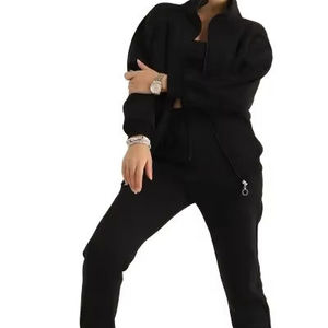 Pantalon long 2-en-1 pour femme, taille basse élastique, poches latérales, respirant, polyester/coton, style décontracté automne - Product Image 1