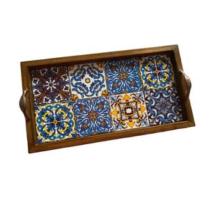 จัดหาโรงงานโดยตรงถาดไม้ทนทานเสิร์ฟถาดหรูหราสําหรับพนักงานเสิร์ฟโรงแรมและร้านอาหารถาดหรูสําหรับอาหารเช้า - Product Image 1