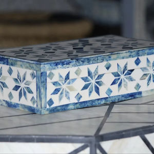 Caja de Joyería Decorativa Hecha a Mano con Diseño Marroquí de Flor de Amor con Incrustaciones de Hueso Ecológica, Decoración para Mesa del Hogar, Año Nuevo - Product Image 1