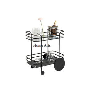 Customized Shape And Size Cart <b>Trolley</b> Black Color Iron And Glass Frame Serving Tea And Coffee Serving Cart <b>Trolley</b> - Product Image 5