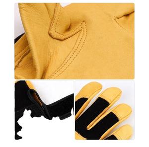 Gants de travail en cuir véritable, gants de protection industrielle robustes, double paume en cuir avec revêtement caoutchouté - Product Image 6