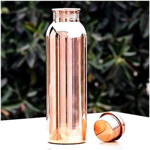 Luxury Engraved Copper Bottle 1000ml - Seamless Jointless Pure Copper Flask Decorative Hammered Style <b>Drinkware</b> Water Bottle - Product Image 3