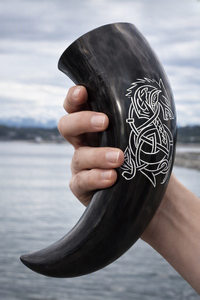 PERFECT ENTERPRISES Corne à boire en corne de buffle véritable, design attrayant, polie, écologique, en forme de corne viking naturelle, artisanale - Product Image 3