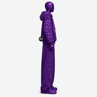 Survêtement violet à capuche, manches longues, motif bateau en relief, streetwear, coupe ample, pantalon de survêtement zippé sur le devant avec poches latérales, tendance