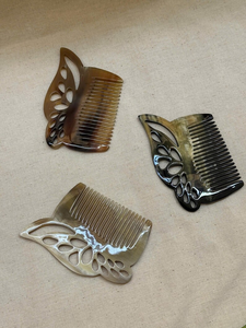 Butterfly <b>Comb</b> Handmade from Natural Buffalo Horn | <b>Wide</b> Tooth Pocket <b>Comb</b> | Gift for Her by HF Crafts - Product Image 6