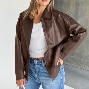 Nueva Chaqueta de Cuero de Piel de Oveja para Mujer, Color Sólido, Alta Calidad, Impermeable, Chaquetas de Cuero Genuino Personalizadas - Product Image 5