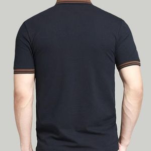 เสื้อโปโลสีดำเรียบง่าย สไตล์ลำลอง ปักลายตามสั่ง ผ้าฝ้าย 100% คุณภาพสูง แห้งเร็ว ยืดหยุ่น เสื้อโปโลชาย - Product Image 6