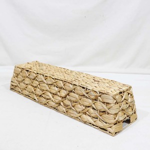 Water Hyacinth <b>Storage</b> <b>Basket</b> <b>Rectangular</b> Woven Organizer Bin with Built-in Handles for Closet Shelf Home Decor - Product Image 4