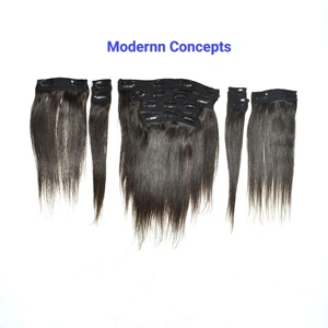 Extensiones de Cabello Humano Remy Indio Natural Virgen con Cutícula Alineada, Liso, Largo, con Clip, Doble Trama a Máquina - Product Image 6