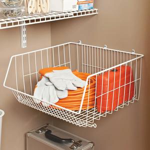 Panier de rangement minimaliste en métal, bac organisateur durable pour étagère de chambre - Product Image 5