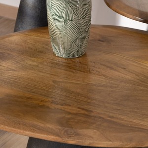 Vandana Silver Legacy Juego de 3 mesas de centro de madera y metal, con forma de guijarros naturales Daun - Product Image 4