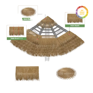 Parasol en feuilles de palmier pour l'ombrage et la décoration, idéal pour les espaces hôteliers et les jardins de style tropical - Product Image 5