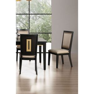 Set da Pranzo Contemporaneo da 7 Pezzi con Piano in Vetro e 6 Sedie in Legno, Arredamento per Cucina e Sala da Pranzo - Product Image 5