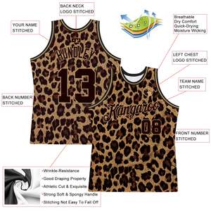 Camiseta de Baloncesto Personalizada con Estampado de Leopardo, Sublimación, Secado Rápido, Sin Mangas, Cuello Redondo, Unisex, para Adultos, Ropa Deportiva de Equipo - Product Image 5