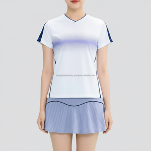 Uniforme de badminton pour femmes, manches courtes plissées, respirant, sur mesure, OEM, vente en gros - Product Image 1