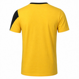 Men's Short Sleeve O-Neck Casual Printed Geometric Color-Block Contrast Panel <b>Patchwork</b> Regular Fit Breathable 100% T-<b>Shirt</b> - Product Image 4