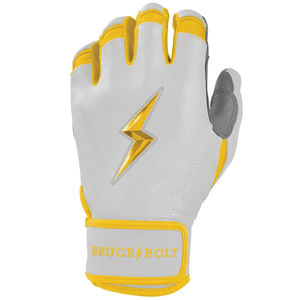 Chrome Series Short Cuff Batting Gloves Yellow Lightweight Design Infield Outdoor Use Sports Gloves Supplier BRUCE BOLT - Product Image 4