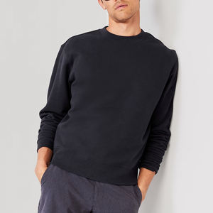 Sudadera de punto para hombre, color gris liso, corte regular, informal, transpirable, cuello redondo, 100% algodón, ecológica, 300g, invierno - Product Image 6