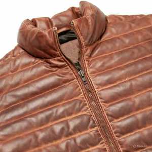 Leather Bomber <b>Jacket</b> <b>Summer</b> Streetwear Zipper Closure Stand Collar Solid Pattern Canvas Fabric - Product Image 4