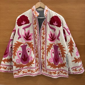 Premium Suzani Embroidered Cotton Velvet Bohemian <b>Hippie</b> Indian Women Winter <b>Jacket</b> Unisex Breathable Outerwear - Product Image 5