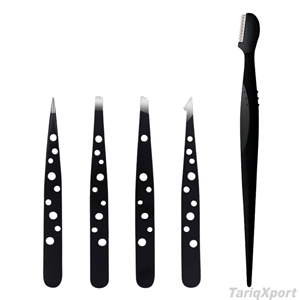 Pinzas Profesionales Personalizadas de Acero Inoxidable Duradero para Cejas Inclinadas, para Extensión de Pestañas - Product Image 4