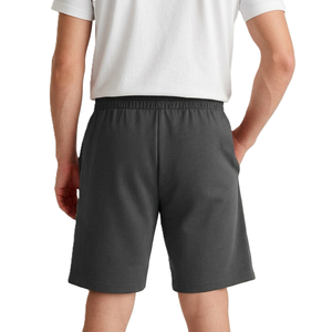 Pantalones Cortos Deportivos para Hombre, Color Gris, con Logotipo Personalizado, 100% Poliéster, Doble Raya Diagonal Blanca, Cintura Elástica, Secado Rápido, Transpirables - Product Image 3