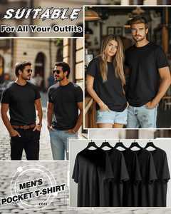 เสื้อยืดคอกลมแขนสั้นสีดำสำหรับผู้ชาย ผ้าฝ้าย 100% ทรงปกติ พิมพ์ลาย สไตล์ไฮสตรีท ระบายอากาศได้ดี ไม่หด ไม่เป็นขุย - Product Image 3