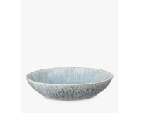 Ensemble de saladiers élégants en céramique, finition givrée bleue texturée, empilables, durables, adaptés aux aliments, idéaux pour la consommation quotidienne