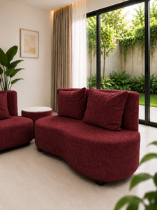 Sofá Minimalista Tulip Marrón para Decoración de Salas Pequeñas, Estudio o Área de Juegos, Modelo Único sin Brazos con Tela Personalizada - Product Image 4