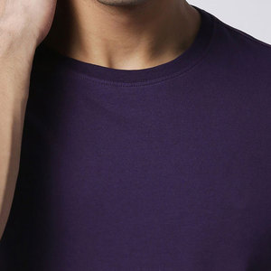 Meilleur T-shirt en jersey de coton tricoté pour homme, couleur violet, 2025, prix bas, anti-transpiration, pour l'été - Product Image 3