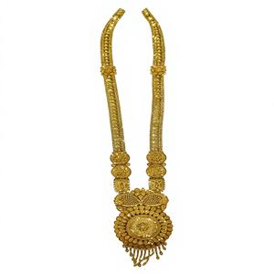 Collar largo de oro macizo de 22 quilates para mujer, joyería nupcial india tradicional, Rani Haar, elegante oro puro, los mejores adornos. - Product Image 1
