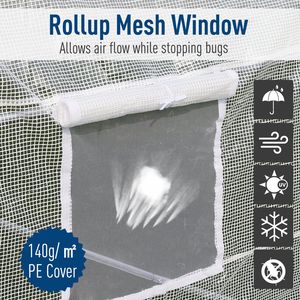 Serra a tunnel portatile bianca 20x10x7ft per esterni, per la crescita di piante, ideale per giardini e orti - Serre e Ambienti da Giardino - Product Image 6