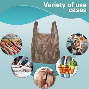 แพ็ค1000เสื้อยืดช็อคโกแลตบางเฉียบ12x6x23ถุง0.65ถุงพลาสติกทึบแสงสำหรับซื้อของชำสำหรับร้านค้าและร้านอาหาร - Product Image 3