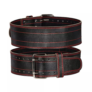 Men's Cowhide Weight Lifting <b>Belt</b> Adjustable Waist Support Buckle Closure Strength Training Fitness Gear - Product Image 4